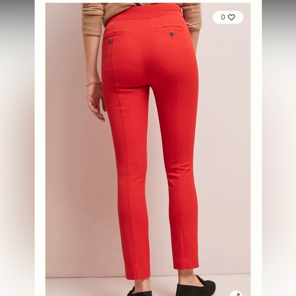 Anthropologie The Essential Slim Trouser Crop Pants Nautical Button Pockets sz 8 - Picture 2 of 13